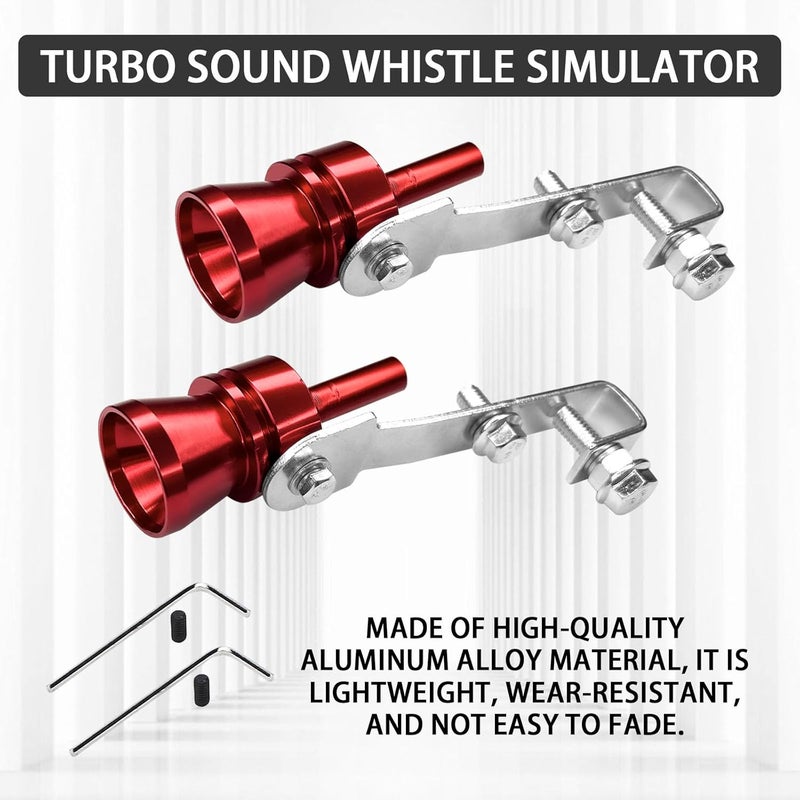 Hirificing 2PCS Exhaust Turbo Whistle, Loud Turbo Sound Booster Exhaust Muffler Pipe Aluminum Alloy Whistle,Car Roar Maker Turbo Sound Enhancer Whistle Simulator(XL-Red) - Image 5